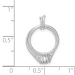 Sterling Silver Rhodium-plated Wedding Ring Set Charm - Image 3