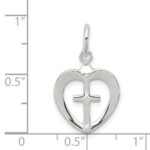Sterling Silver Cross Heart Charm - Image 4