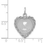 Sterling Silver Rhodium-plated Holy Communion Disc Charm - Image 3