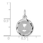 Sterling Silver Rhodium-plated Holy Communion Disc Charm - Image 3