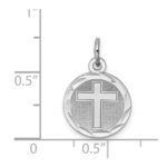 Sterling Silver Rhodium-plated Cross Disc Charm - Image 4