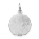 Sterling Silver Rhodium-plated Jesus Loves Me Disc Charm - Image 4