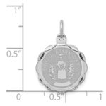 Sterling Silver Rhodium-plated Graduation Day Disc Charm - Image 4