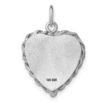 Sterling Silver Rhodium-plated Graduation Cap & Diploma Disc Charm - Image 3