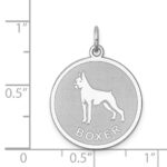 Sterling Silver Rhodium-plated Boxer Disc Charm - Image 3