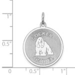 Sterling Silver Rhodium-plated Cocker Spaniel Disc Charm - Image 3