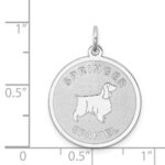 Sterling Silver Rhodium-plated Springer Spaniel Disc Charm - Image 3