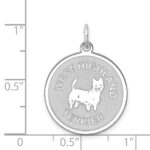 Sterling Silver Rhodium-plated West Highland Terrier Disc Charm - Image 3