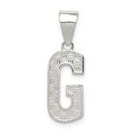 Sterling Silver Rhodium-plated Letter G Initial Pendant