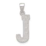 Sterling Silver Rhodium-plated Letter J Initial Pendant