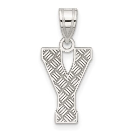 Sterling Silver Rhodium-plated Letter Y Initial Pendant