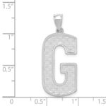 Sterling Silver Rhodium-plated Letter G Initial Pendant - Image 4
