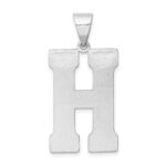 Sterling Silver Rhodium-plated Letter H Initial Pendant - Image 3