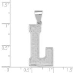 Sterling Silver Rhodium-plated Letter L Initial Pendant - Image 4