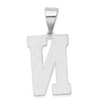 Sterling Silver Rhodium-plated Letter N Initial Pendant - Image 3