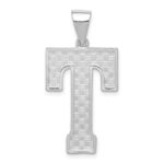 Sterling Silver Rhodium-plated Letter T Initial Pendant