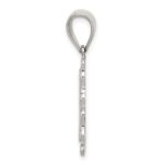 Sterling Silver Square Diamond-cut Letter C Initial Pendant - Image 2