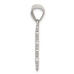 Sterling Silver Square Diamond-cut Letter H Initial Pendant - Image 2