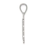 Sterling Silver Square Diamond-cut Letter R Initial Pendant - Image 2