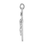Sterling Silver Platinum-plated INRI Crucifix Pendant - Image 2