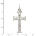 Sterling Silver Diamond -Cut Cross Pendant - Image 3