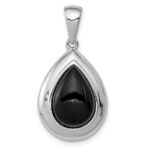 Sterling Silver Rhodium-plated Onyx Pendant