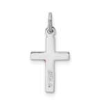 Sterling Silver Platinum-plated Enameled Cross Charm - Image 3