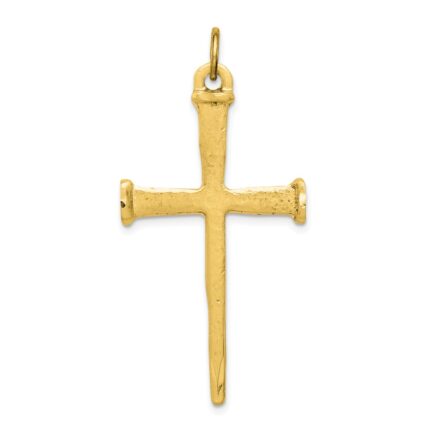 Sterling Silver Gold-plated Nail Cross Pendant