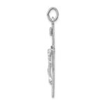 Sterling Silver Platinum-plated INRI Crucifix Pendant - Image 2