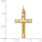 Sterling Silver Enamel w/Yellow Vermeil INRI Crucifix Charm - Image 3