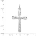 Sterling Silver Platinum-plated INRI Crucifix Pendant - Image 3