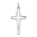 Sterling Silver Platinum-plated Enameled Crucifix Charm - Image 4