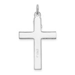 Sterling Silver Platinum-plated Enameled Crucifix Pendant - Image 4