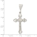 Sterling Silver Diamond-Cut Crucifix Pendant - Image 3