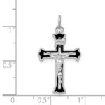 Sterling Silver Platinum-plated Enameled INRI Crucifix Charm - Image 3