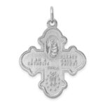 Sterling Silver Platinum-plated Satin 4-way Medal - Image 4