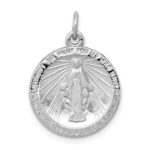 Sterling Silver Platinum-plated Miraculous Medal