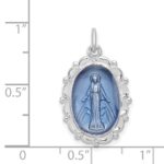 Sterling Silver Platinum-plated Miraculous Medal - Image 4