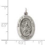 Sterling Silver Antiqued Our Lady of Perpetual Help Oval Medal - Image 3