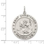 Sterling Silver Antiqued St. Christopher Medal - Image 3