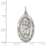 Sterling Silver Antiqued St. Christopher Medal - Image 3