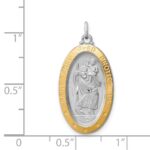 Sterling Silver Platinum-plated & Vermeil St. Christopher Medal - Image 4