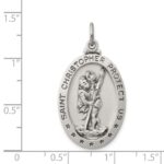 Sterling Silver Antiqued St. Christopher Medal - Image 3