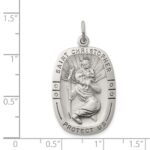 Sterling Silver Antiqued St. Christopher Medal - Image 3