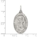 Sterling Silver Antiqued St. Christopher Basketball Medal - Image 4