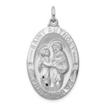 Sterling Silver Platinum-plated St. Anthony Medal