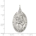 Sterling Silver Antiqued Saint Anthony Medal - Image 3