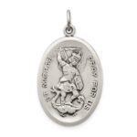 Sterling Silver Antiqued Reversible St. Michael Medal