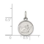 Sterling Silver Platinum-plated Angel Medal Charm - Image 4