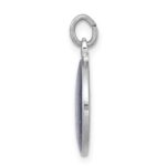 Sterling Silver Platinum-plated Blue Epoxy Angel Charm - Image 2